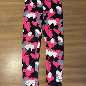 Reebok Pink and Black Camouflage Leggings